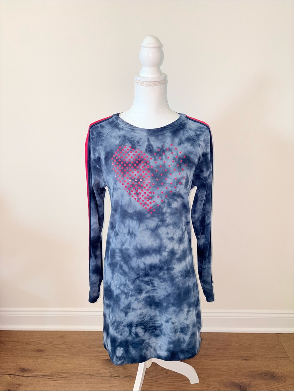 Tommy Hilfiger Navy Crewneck Dress with Red-White Trim
